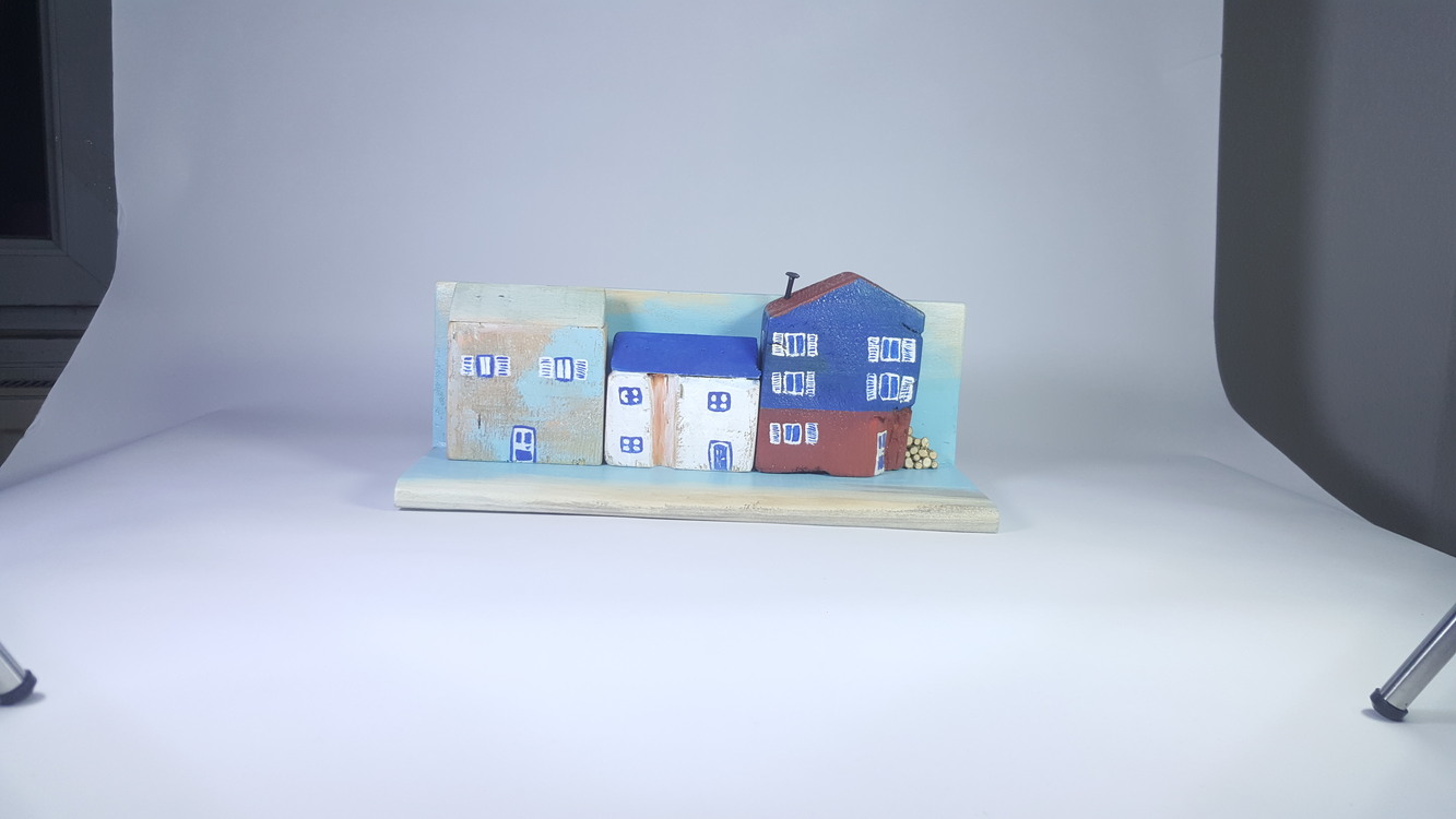 Eşsiz Minik Sokak Canlandırması - Ahşap ve Doğanın Buluşması (30x14x11 cm.)