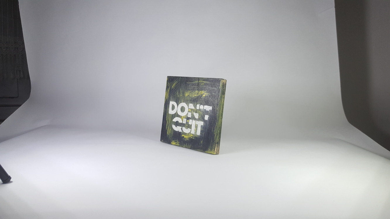 El Yapımı Masif Ahşap Duvar Süsü - 15x15 cm (Don't Quit- Do It)