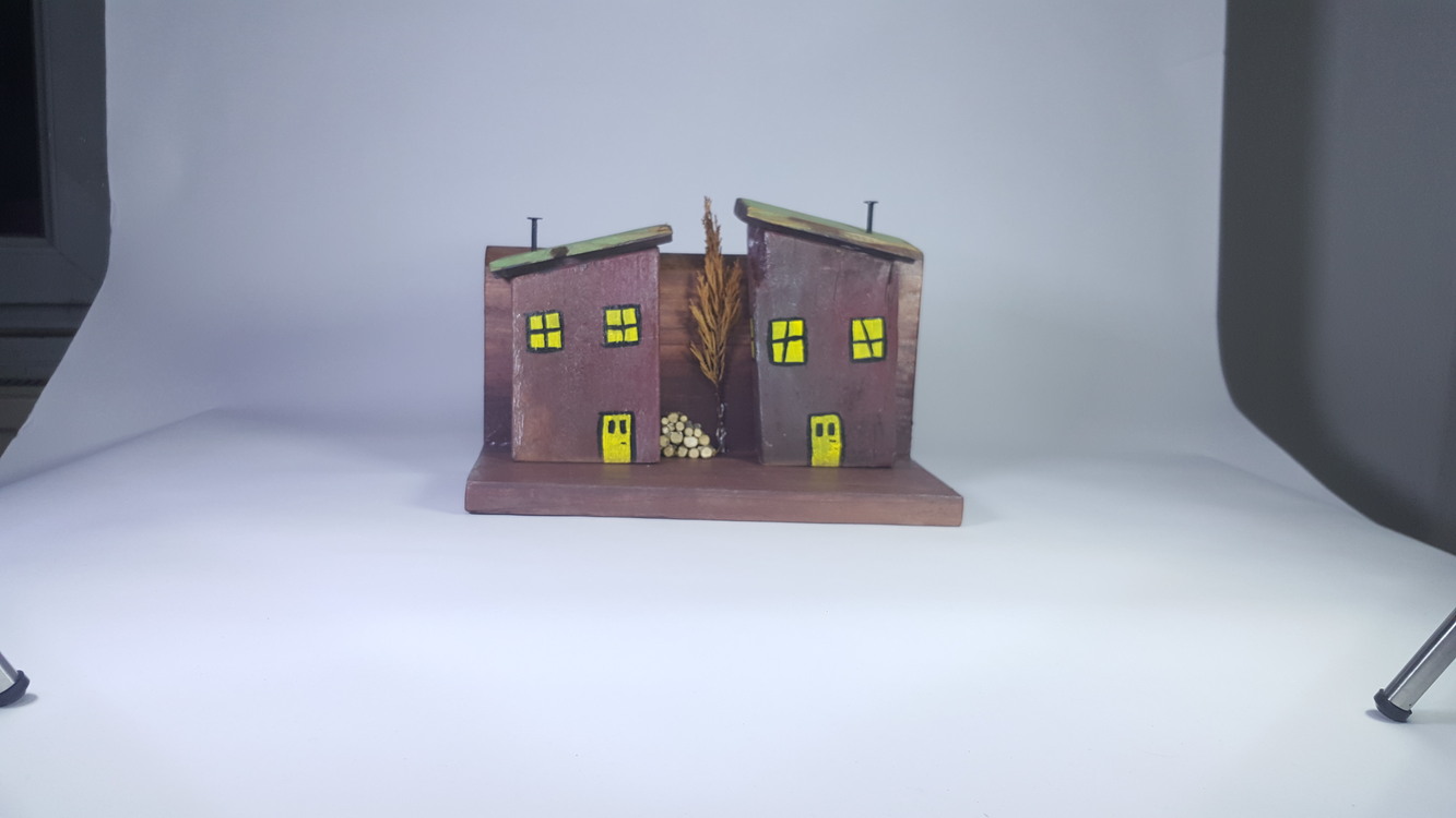 Eşsiz Minik Sokak Canlandırması - Ahşap ve Doğanın Buluşması (26x18x11,5 cm.)
