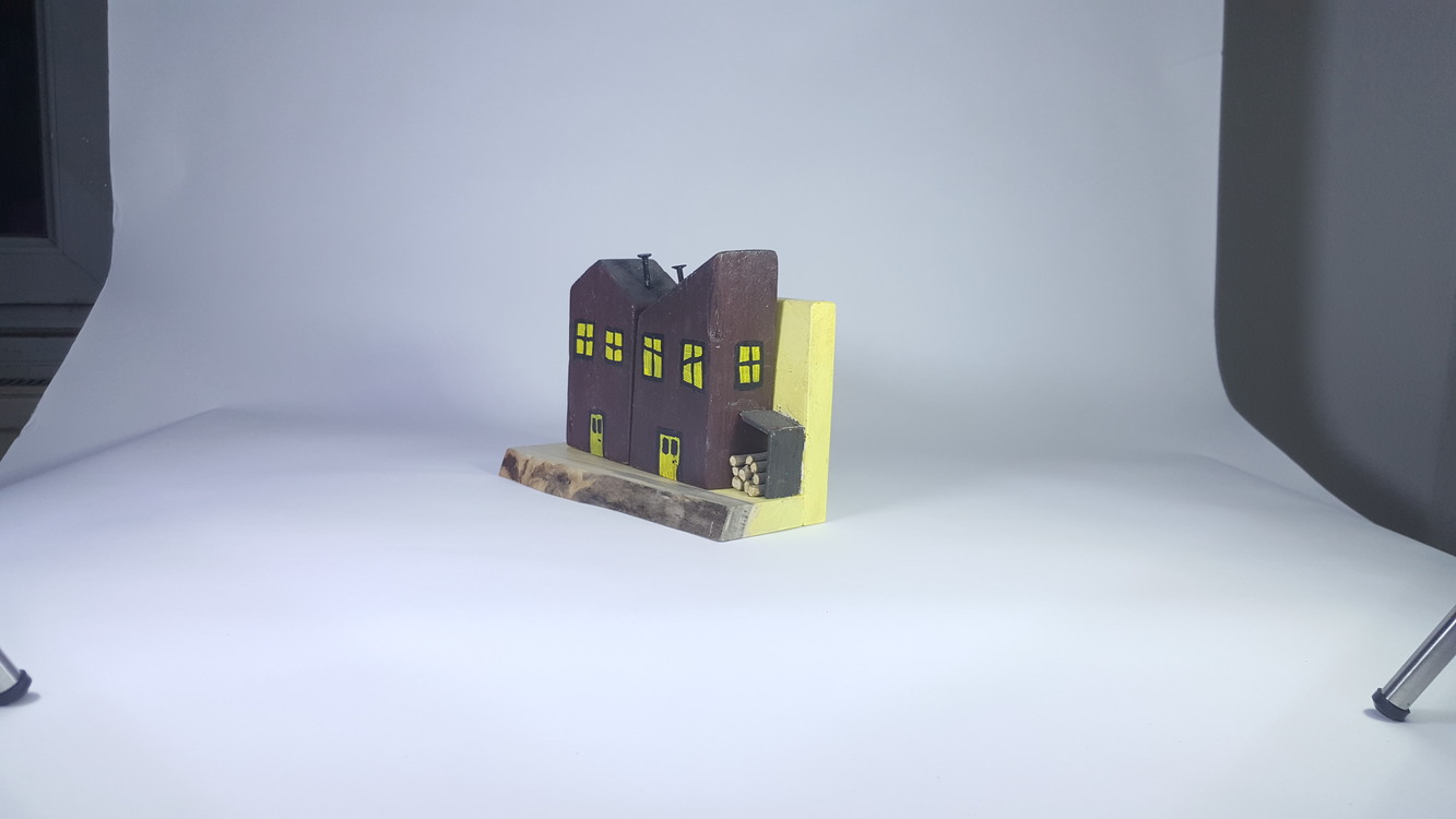 Eşsiz 3D Sokak Canlandırması - Ahşap ve Doğanın Buluşması (18x14x9,5 cm.)