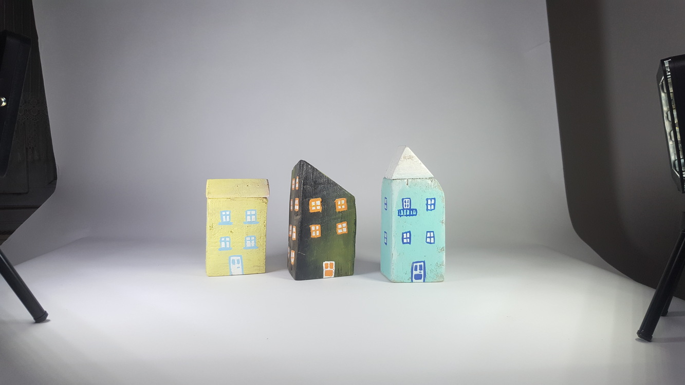 3'lü El Yapımı ahşap Masa Süsü (11x5x5 cm, 9x5x5 cm, 12x5x6 cm..)