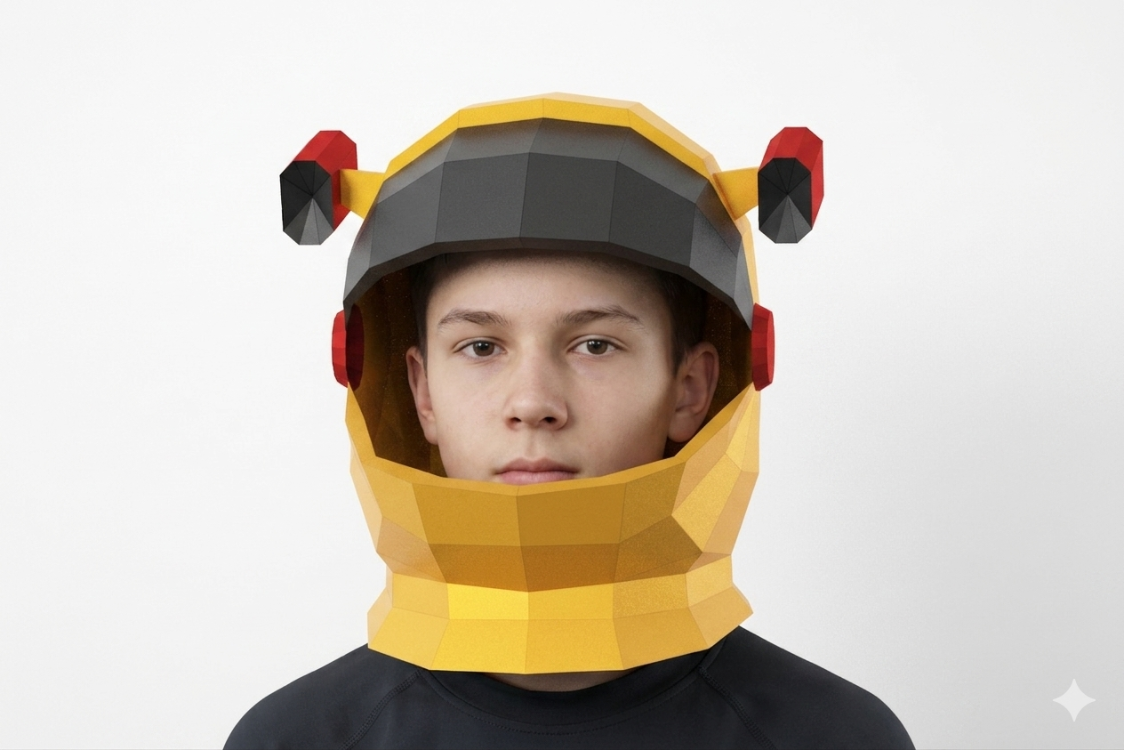 Astronot Kaskı – 3D Maket Şablonu (Kendin Yap) PDF dijital indirme dosyası