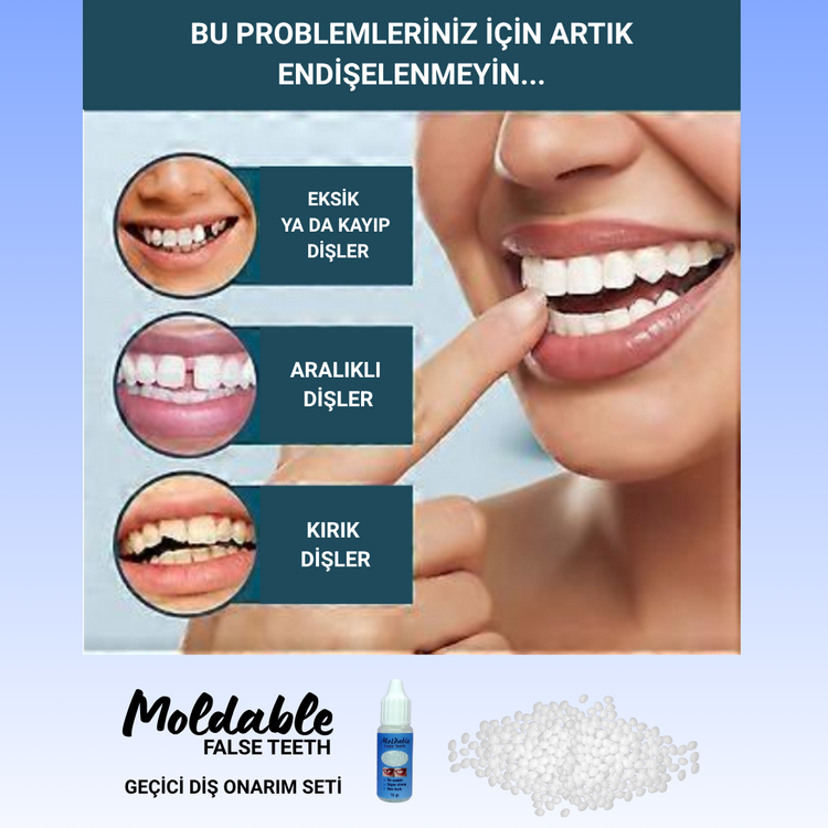 Moldable Geçici Diş Onarım Seti - Termal Boncuklu Protez Tamir Kiti (3x10g) =100+ diş 