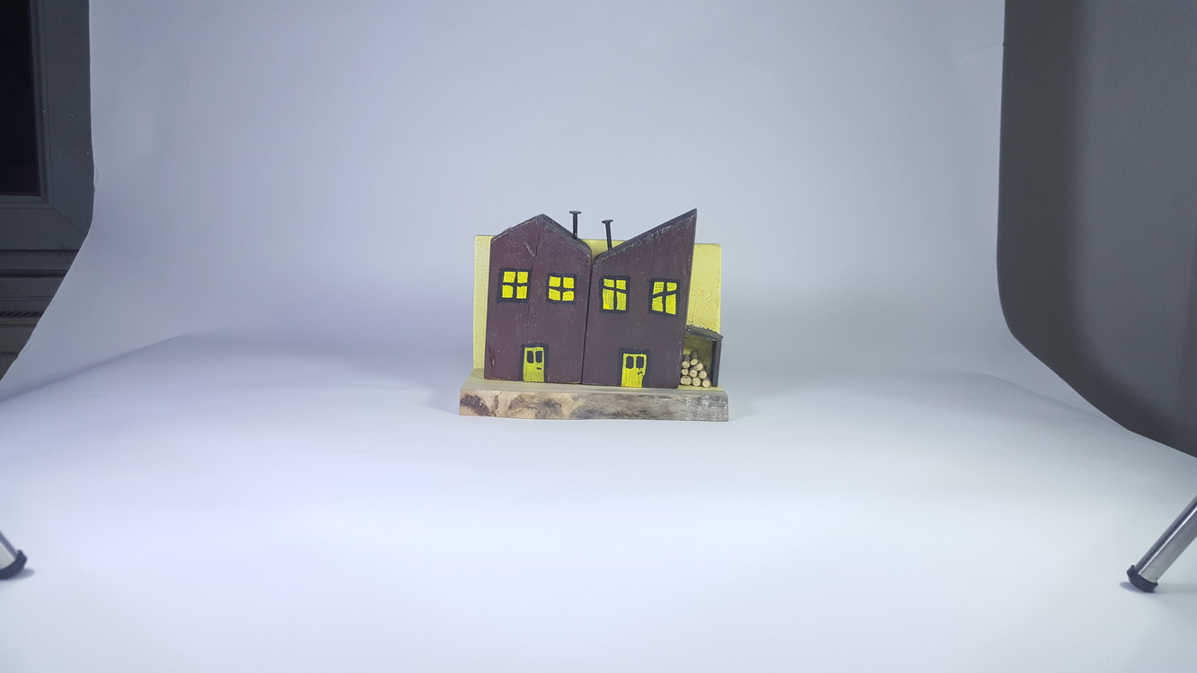 Eşsiz 3D Sokak Canlandırması - Ahşap ve Doğanın Buluşması (18x14x9,5 cm.)