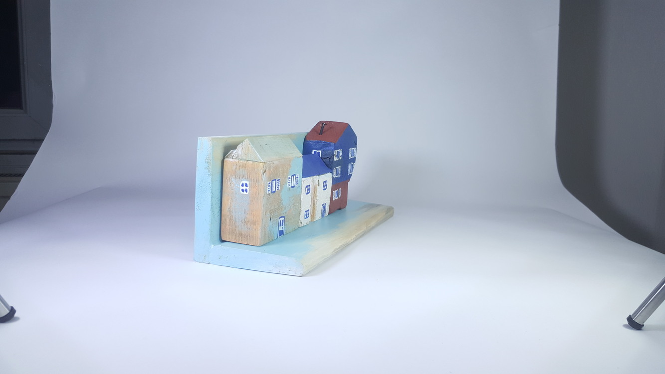 Eşsiz Minik Sokak Canlandırması - Ahşap ve Doğanın Buluşması (30x14x11 cm.)
