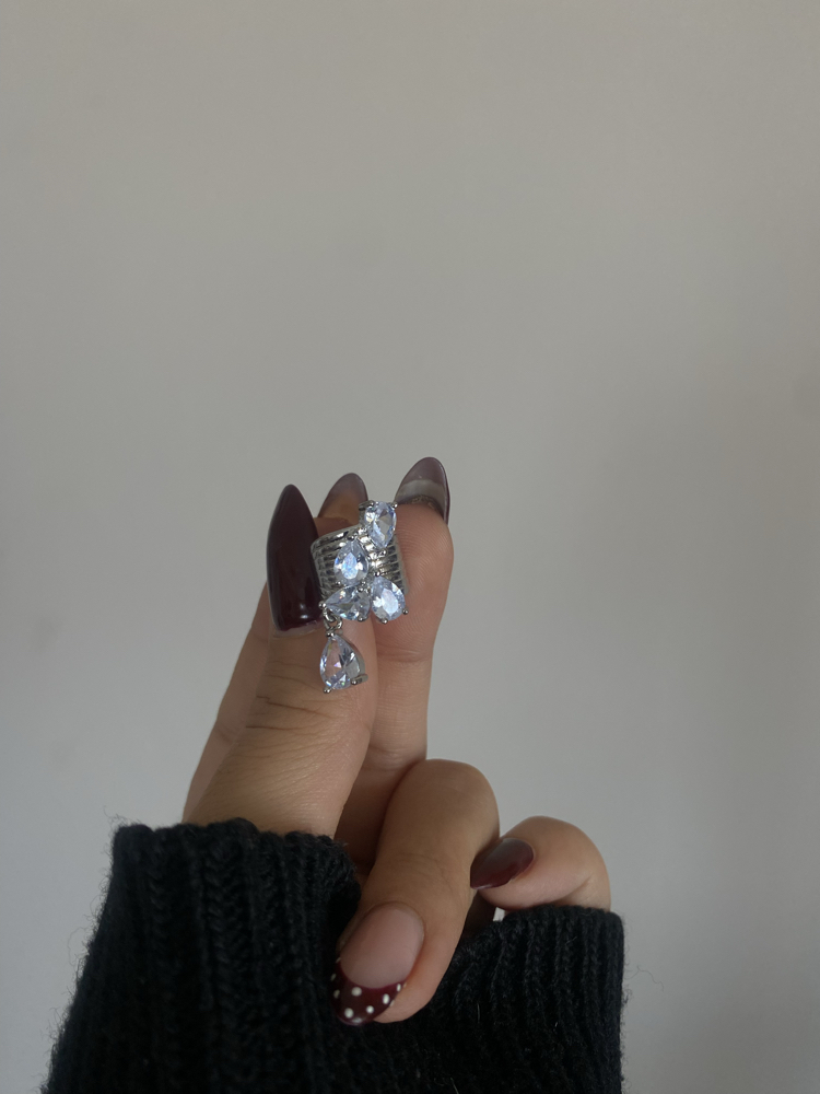 Kristal Damla Taşlı Kıkırdak (Earcuff) Küpe (Tekli Olarak Satılmaktadır)