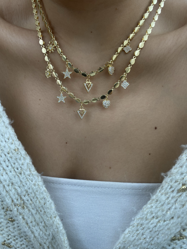 Arpa Model Charm’lı Çelik Kolye