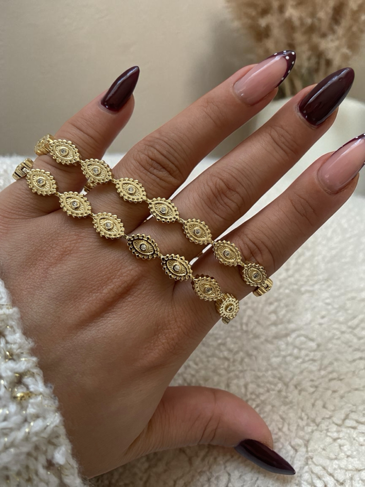 Özel Seri | 14K Vintage Göz Motif Bileklik