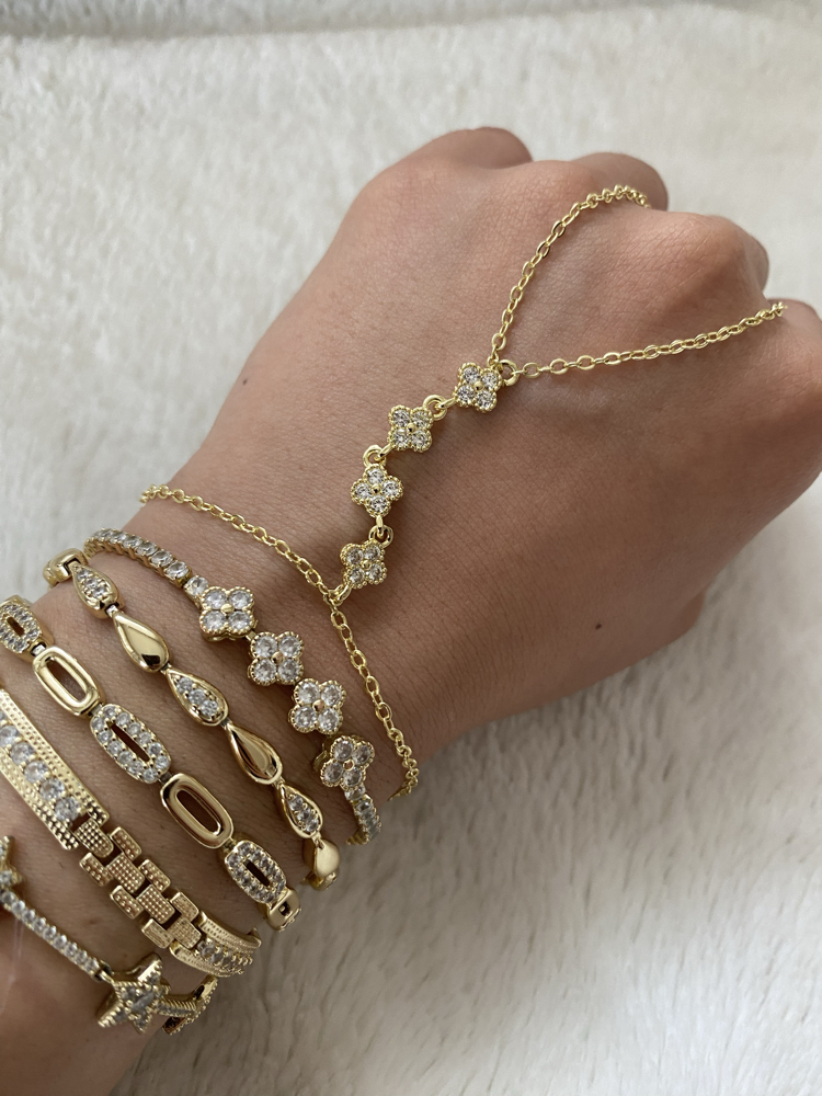 Ysx | 14K Yonca Model Şahmeran Bileklik 