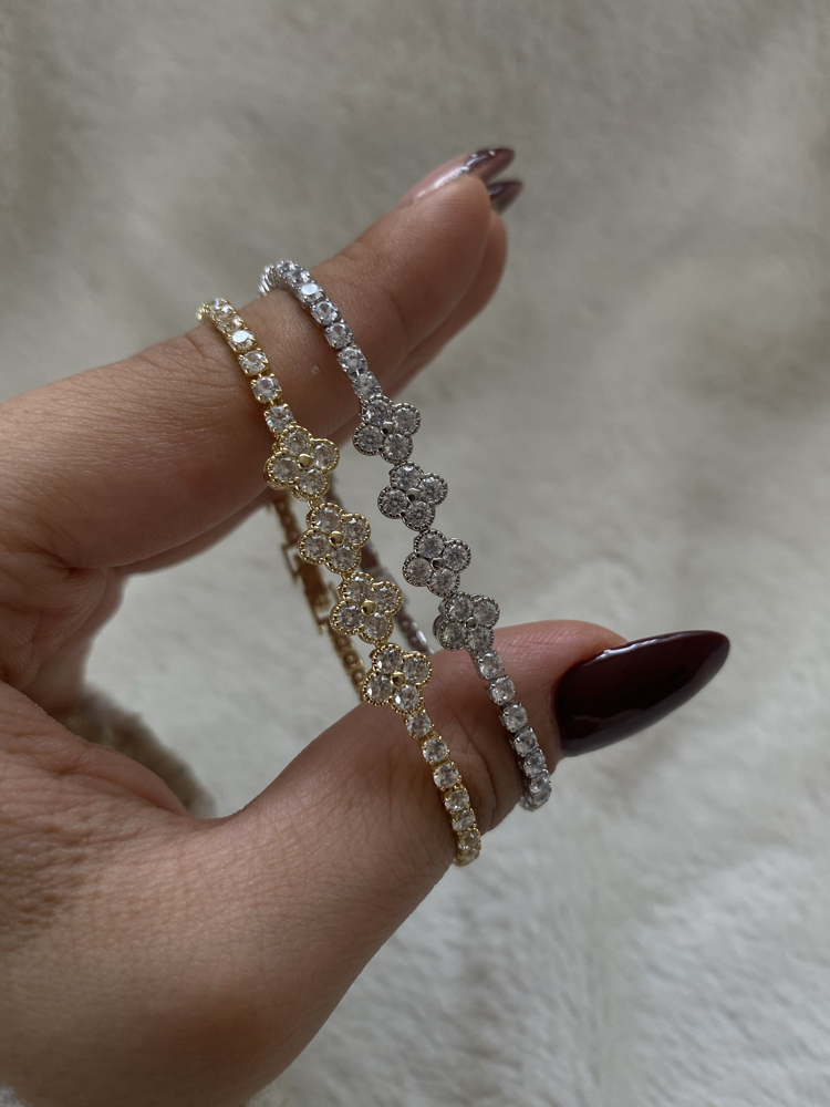 Özel Seri | Yonca Model Taşlı Su Yolu Bileklik