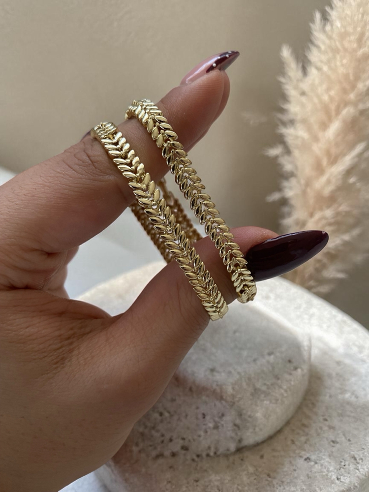 Özel Seri | 14K Kalın Balık Sırtı Model Bileklik