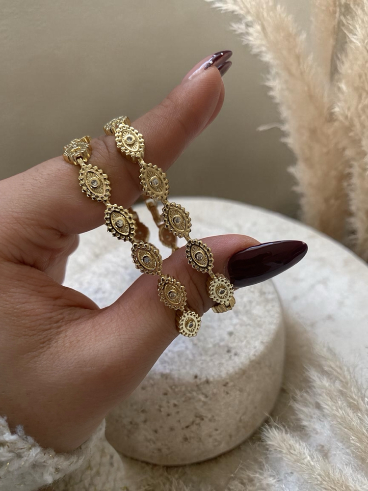 Özel Seri | 14K Vintage Göz Motif Bileklik