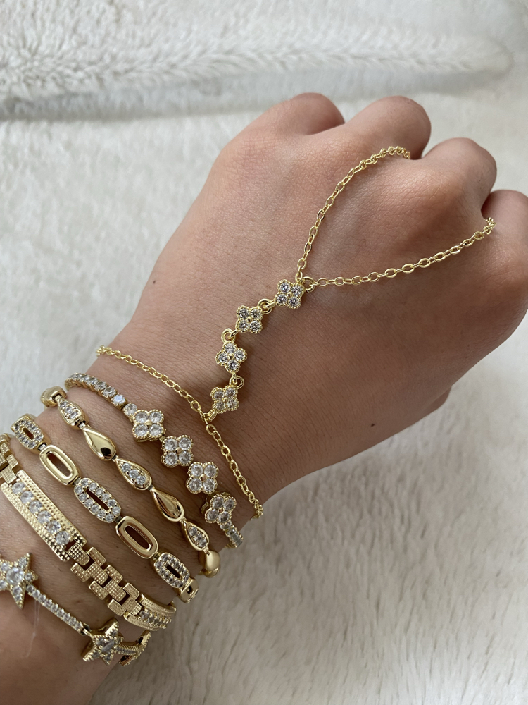 Ysx | 14K Yonca Model Şahmeran Bileklik 