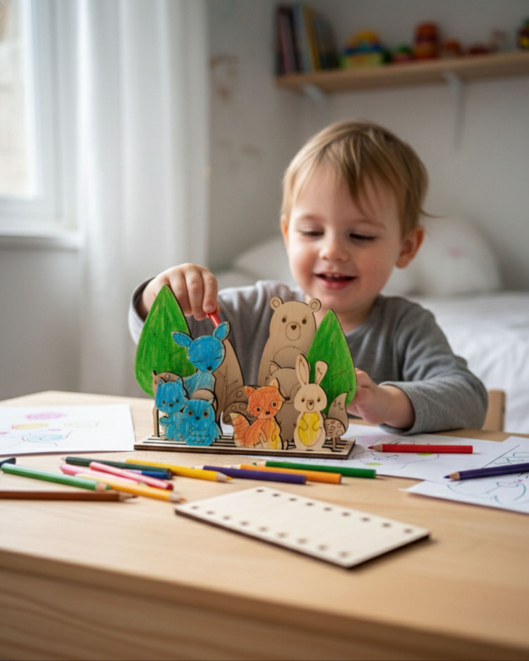 Ahşap Boyanabilir Puzzle 
