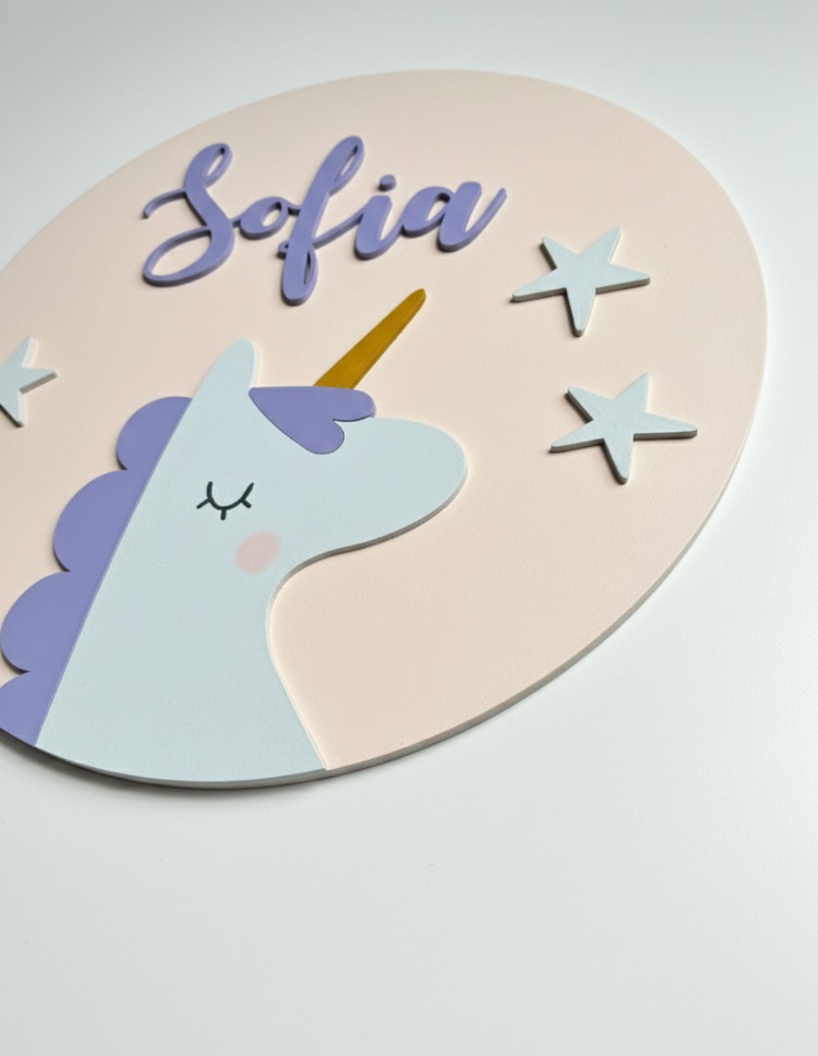 İsimli Duvar / Kapı Süsü Unicorn