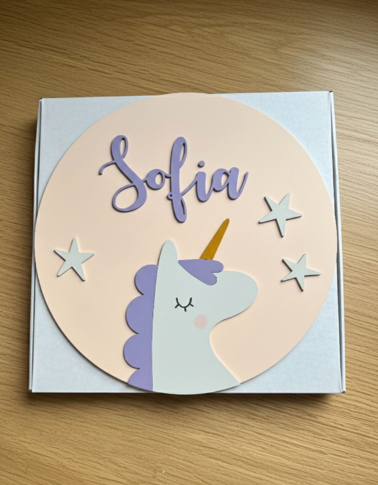 İsimli Duvar / Kapı Süsü Unicorn