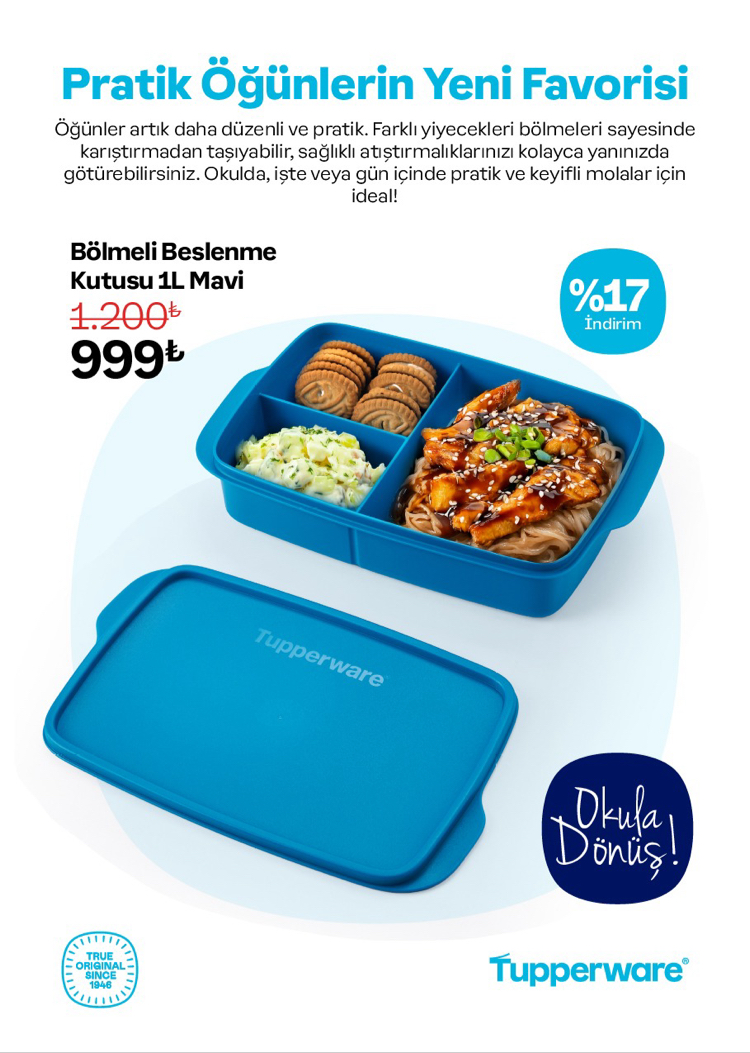 Tupperware bölmeli beslenme