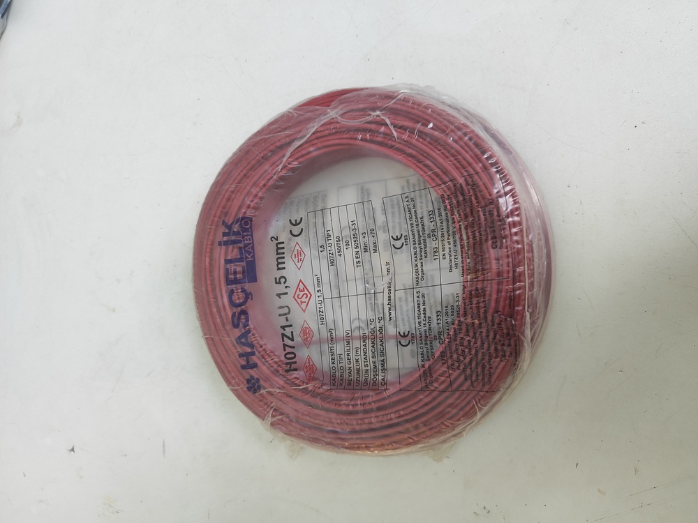 Has çelik 1.5 MM Nya Kablo Helojen Free 100 Mt lik paketli 