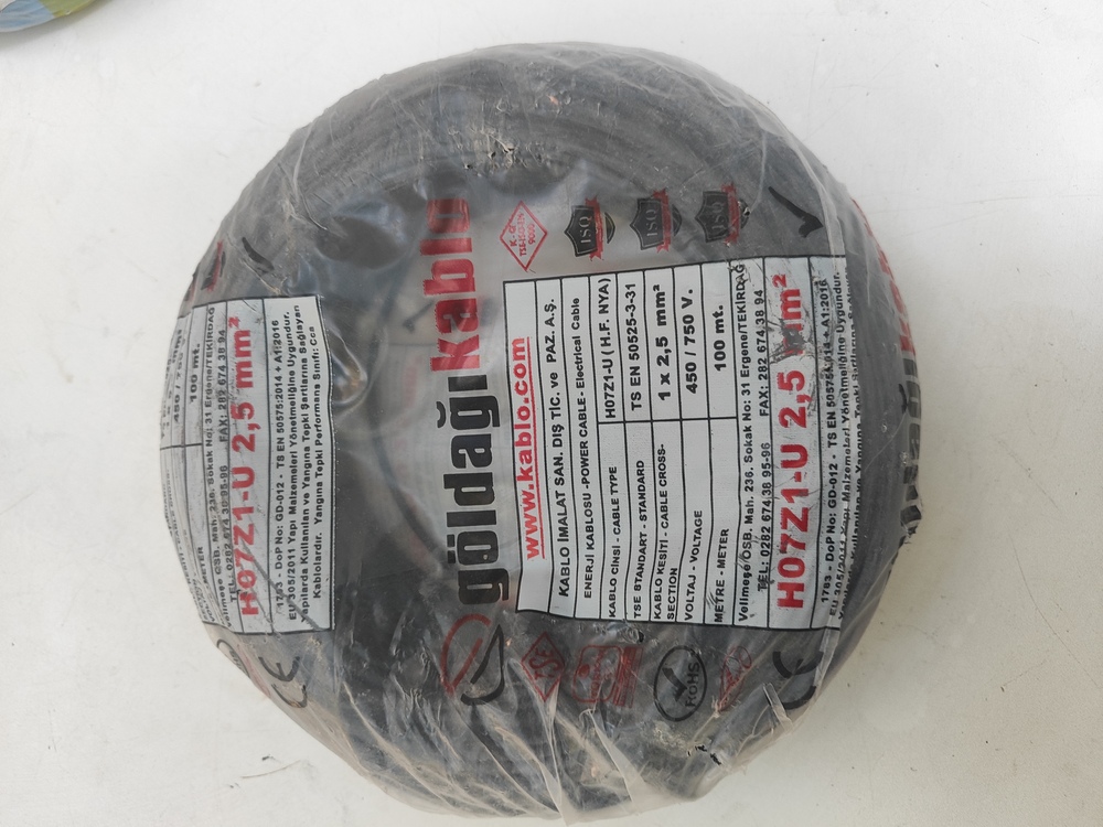 Göldağı 2.5 MM Nya Kablo Helojen Free 100 Mt lik