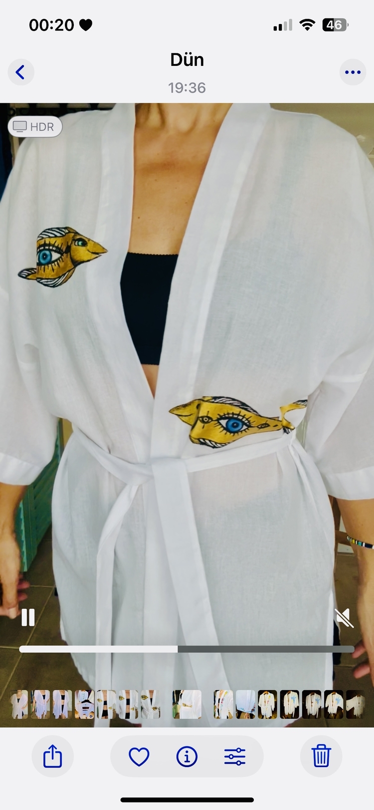 Kimono, hand-painted • Golden Fish