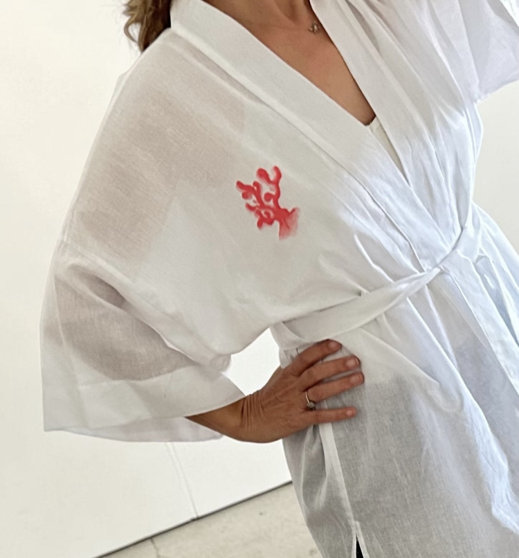 Kimono, hand-painted • Seahorse