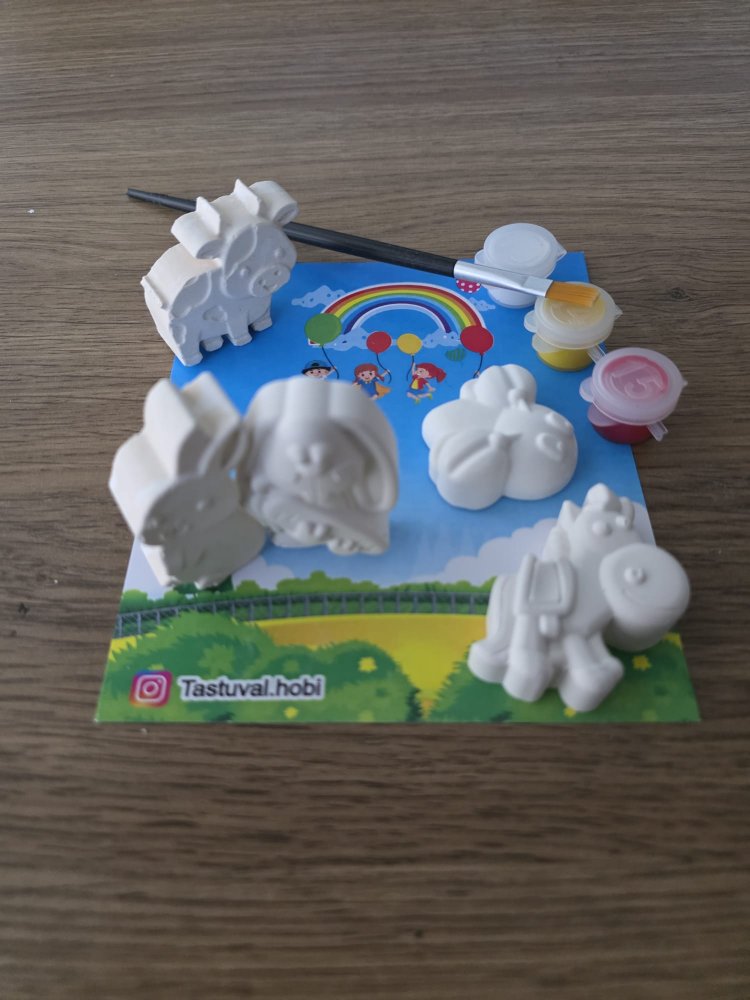 5 li mini hayvanlar boyama seti