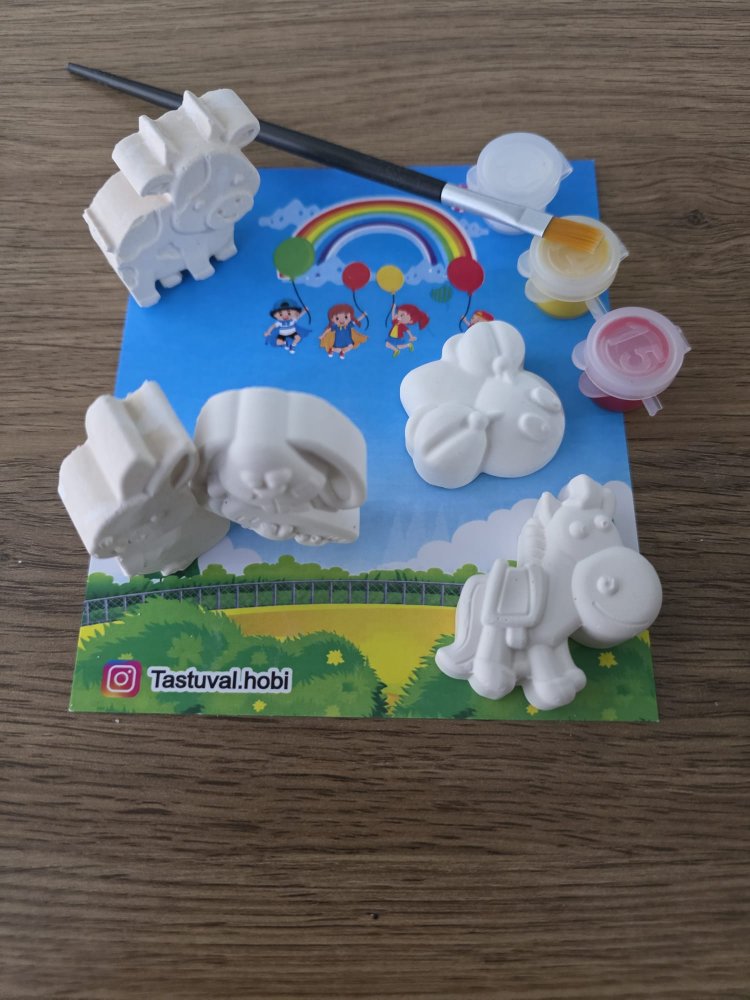 5 li mini hayvanlar boyama seti