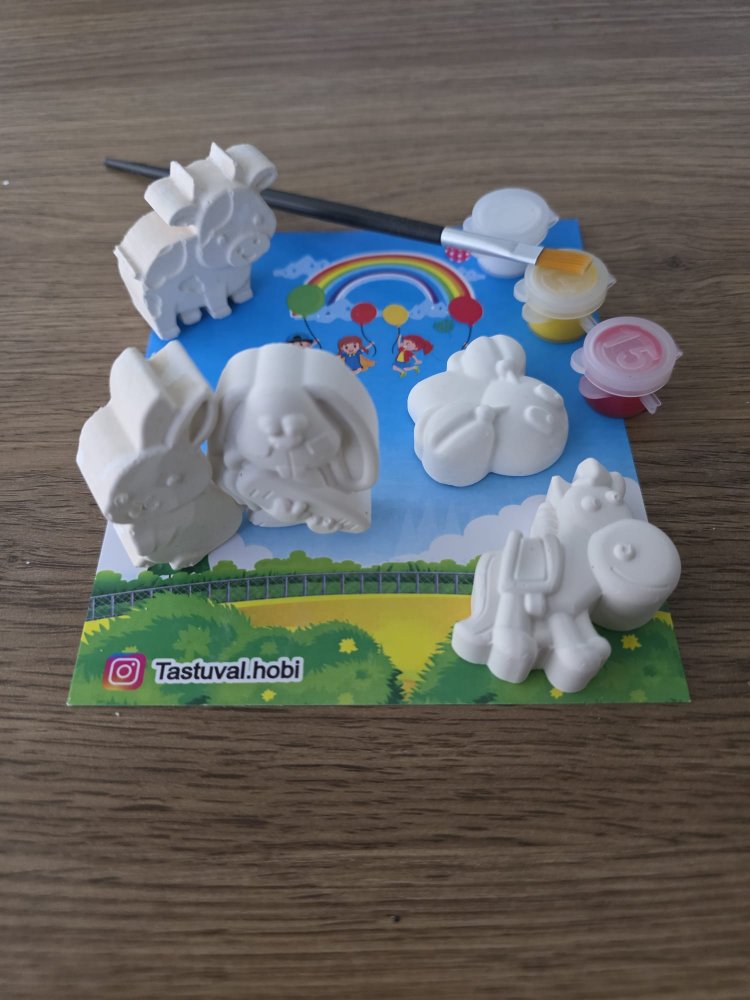 5 li mini hayvanlar boyama seti