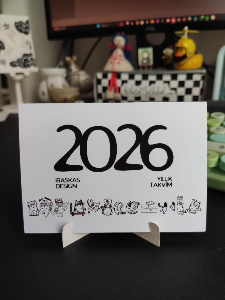 2026 Doodle Cat Masa Takvimi