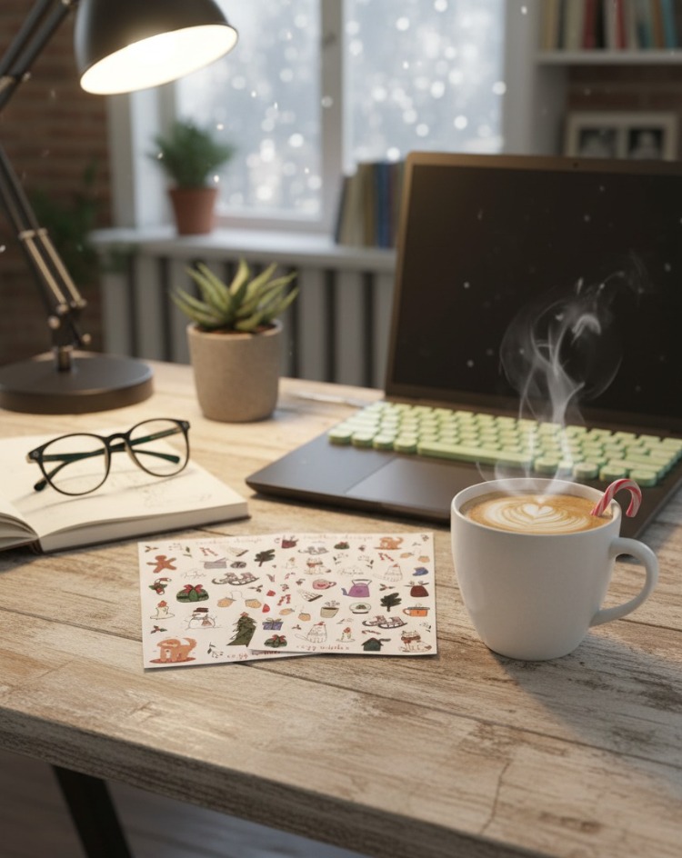 2'li Cozy Winter Sticker Seti