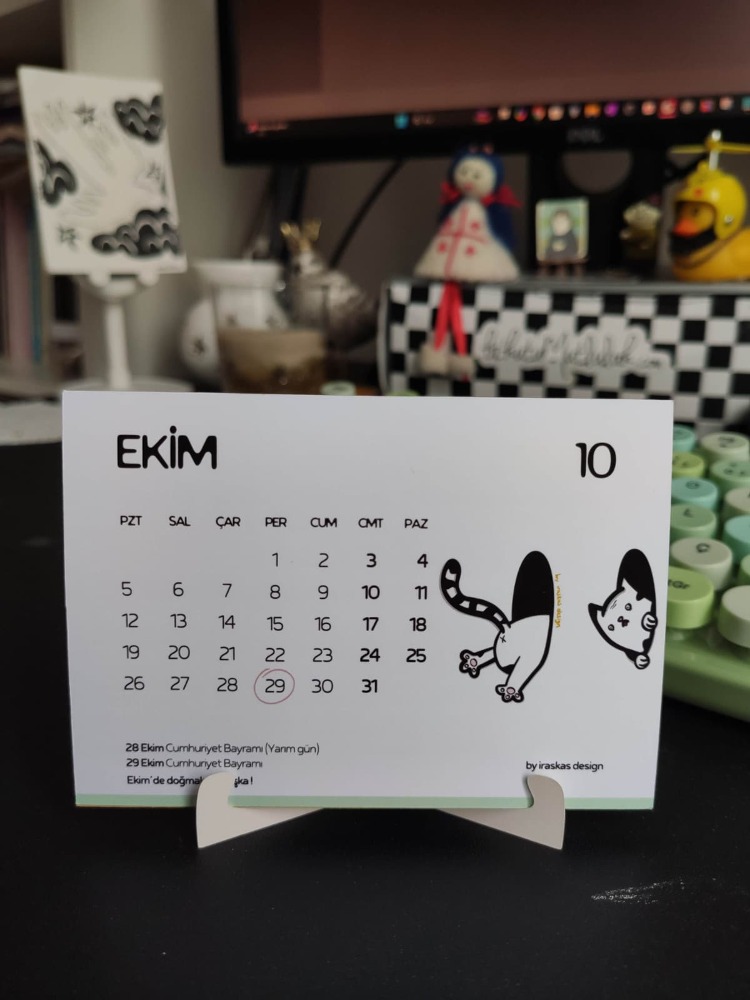 2026 Doodle Cat Masa Takvimi