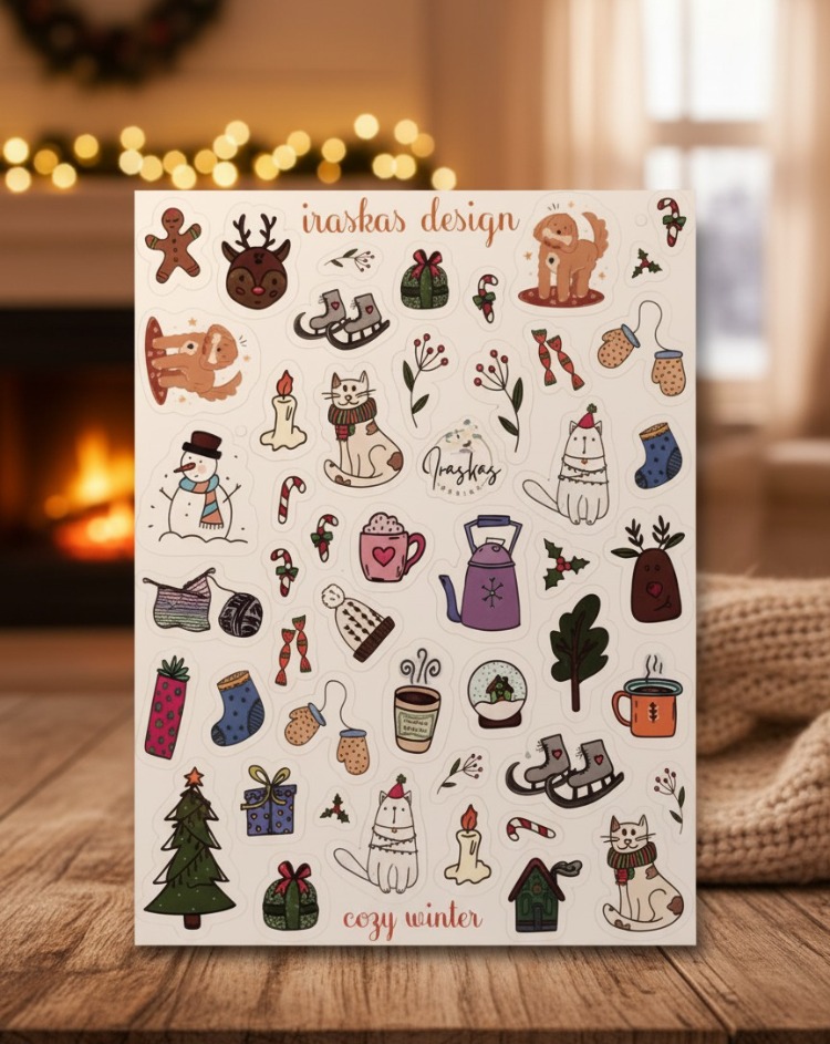 2'li Cozy Winter Sticker Seti