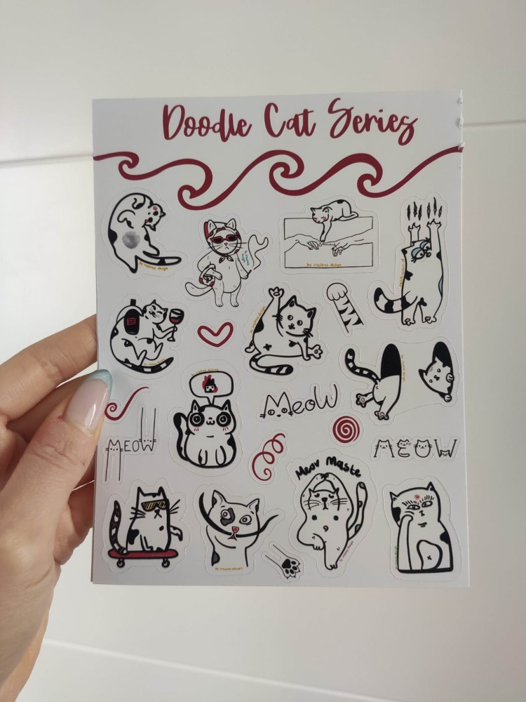 2'li Doodle Cat Series