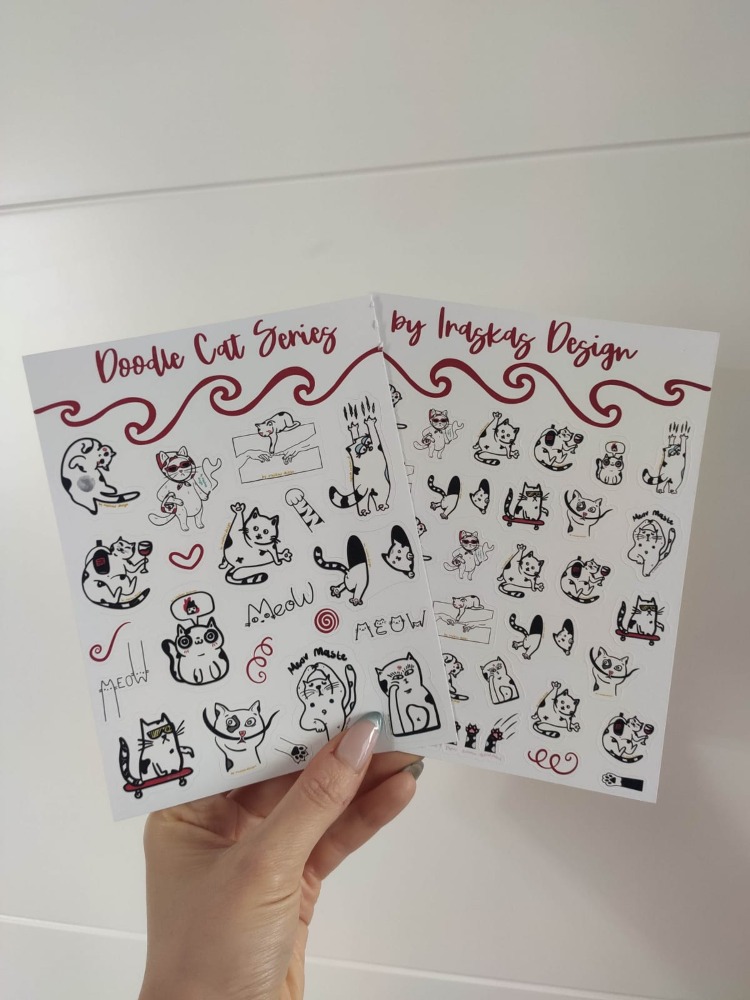 2'li Doodle Cat Series
