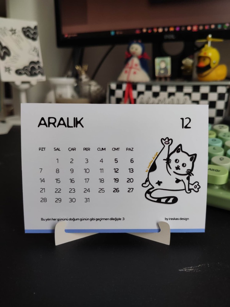 2026 Doodle Cat Masa Takvimi