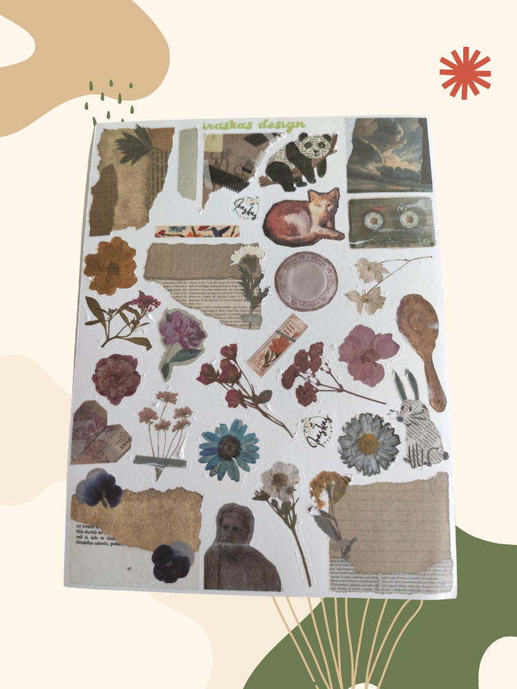 2'li Japon Vintage Sticker Seti
