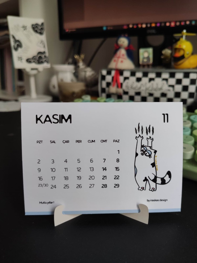2026 Doodle Cat Masa Takvimi