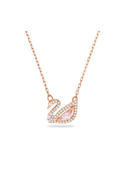 Swarovski Kuğu Kolye Pembe taşlı