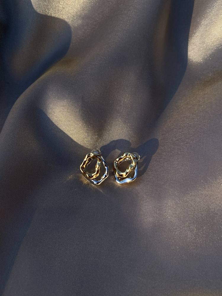 Gold silver küpe