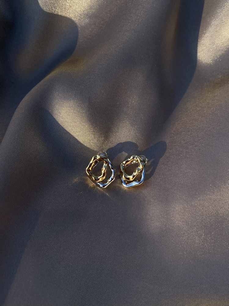 Gold silver küpe
