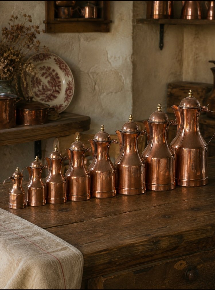 Bakır kahvedanlık set