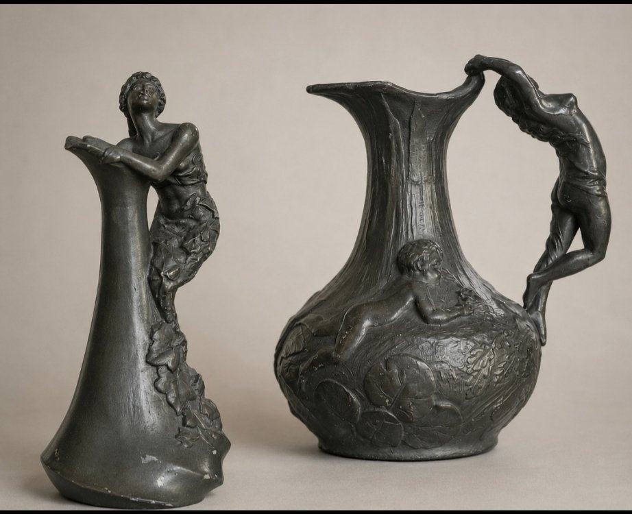 Art nouveau çift vazo