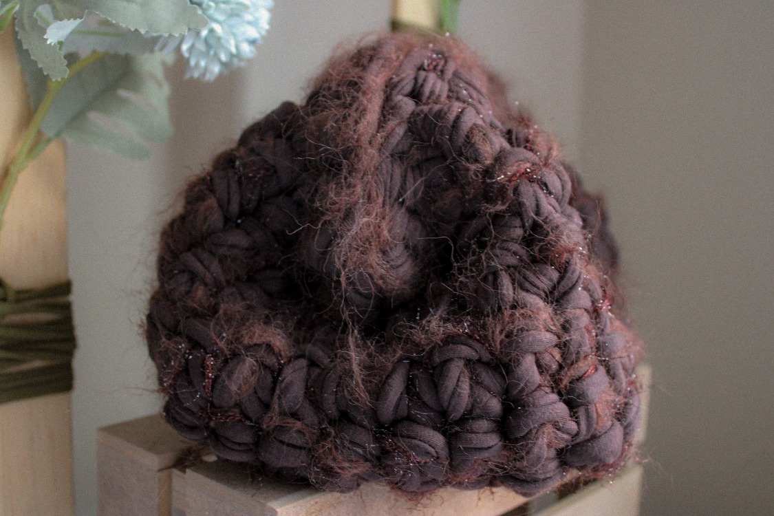 COCOA Clutch Çanta/Makyaj Çantası -Kalın Dokulu Örgü 