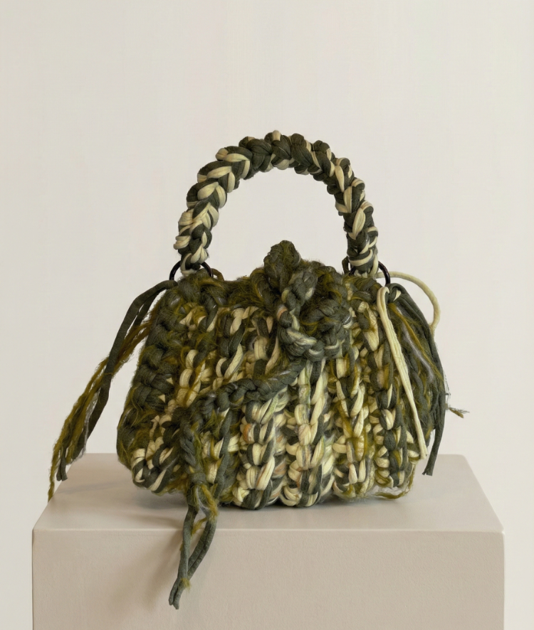 Olive Örgü Çanta