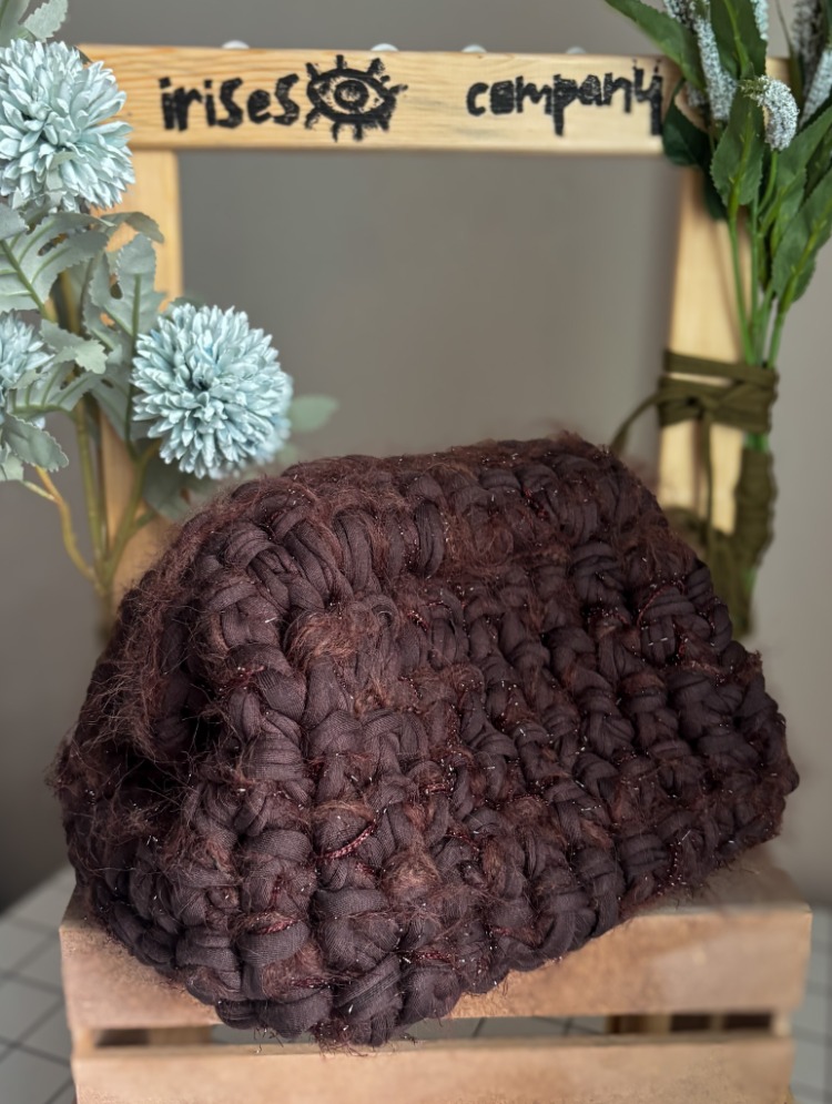COCOA Clutch Çanta/Makyaj Çantası -Kalın Dokulu Örgü 