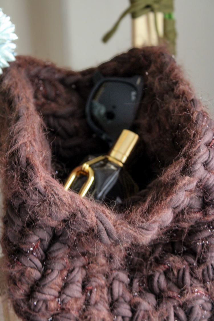 COCOA Clutch Çanta/Makyaj Çantası -Kalın Dokulu Örgü 