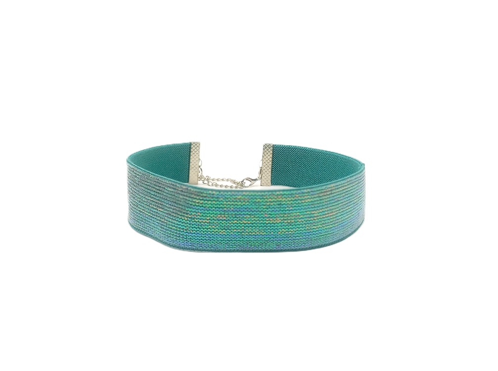 Turkuaz Simli Choker ve Bileklik Seti