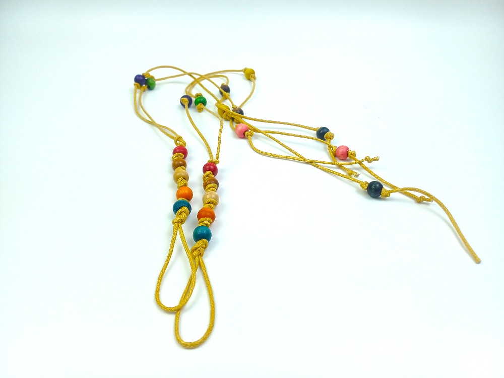 Bohem Barefoot Sandal – Renkli Ahşap Boncuklu Çift Halhal