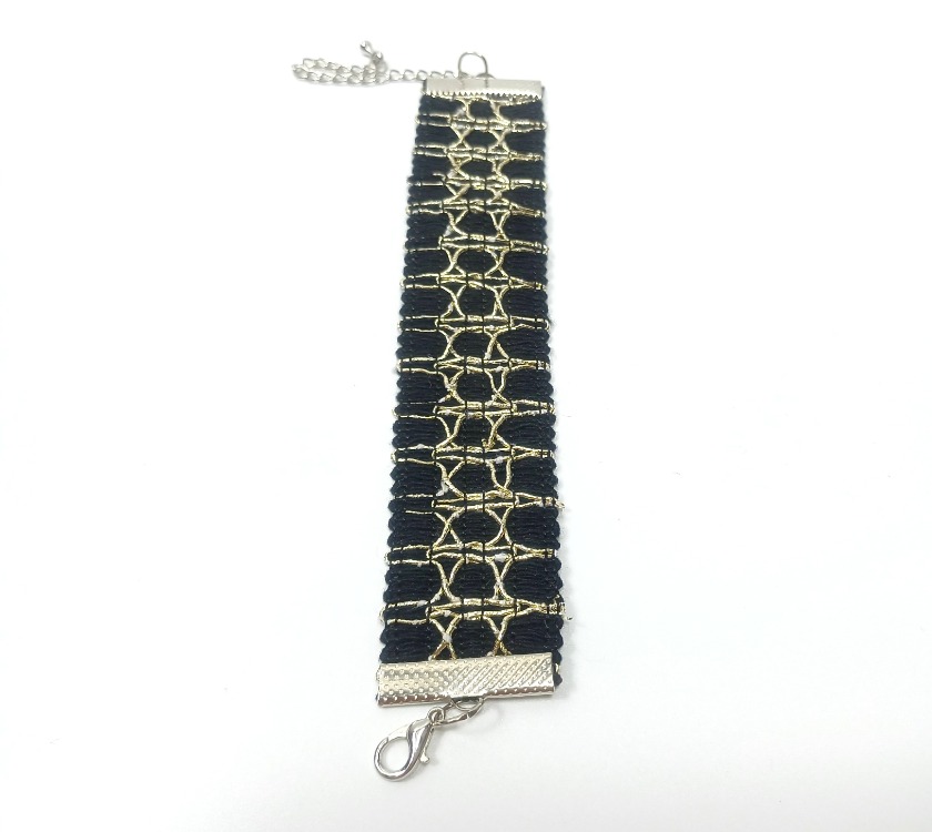 Altın İşlemeli Choker ve Bileklik Seti