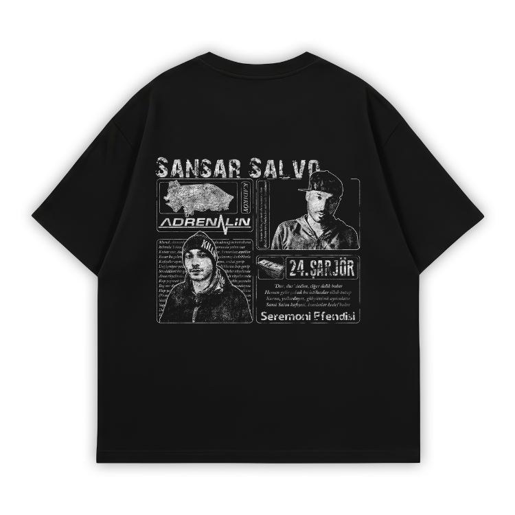 SVNSVR SVLVO FANMADE Oversize T-Shirt Siyah 